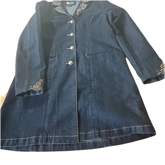 Christine Alexander Jackets & Blazers - VTG Christine Alexander Wom M Bling Denim Western Glam Crystals & Studs